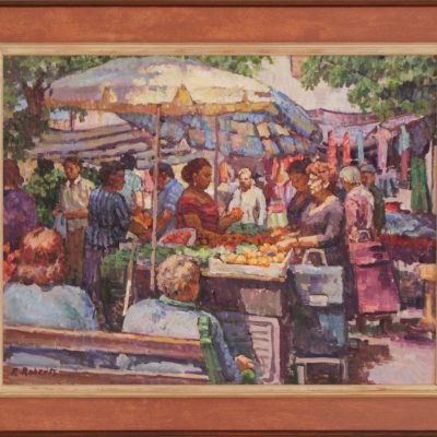 Mirando el mercado | Óleo sobre lienzo | 57x43