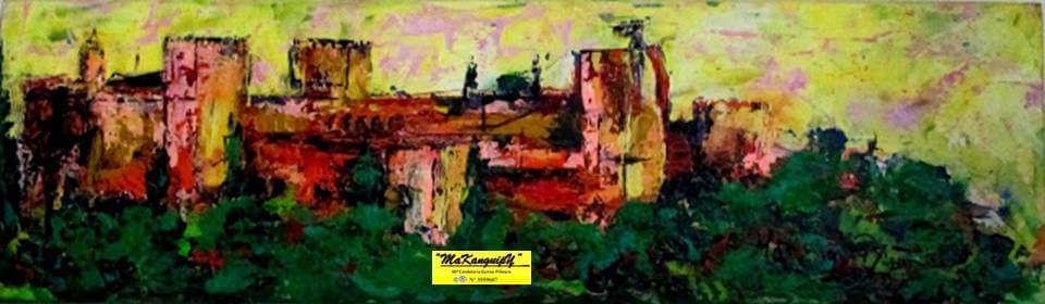13. Alhambra amarillo primavera. Makanguipy. Acrílicos sobre tabla DM. 19x61 cm. 500 euros